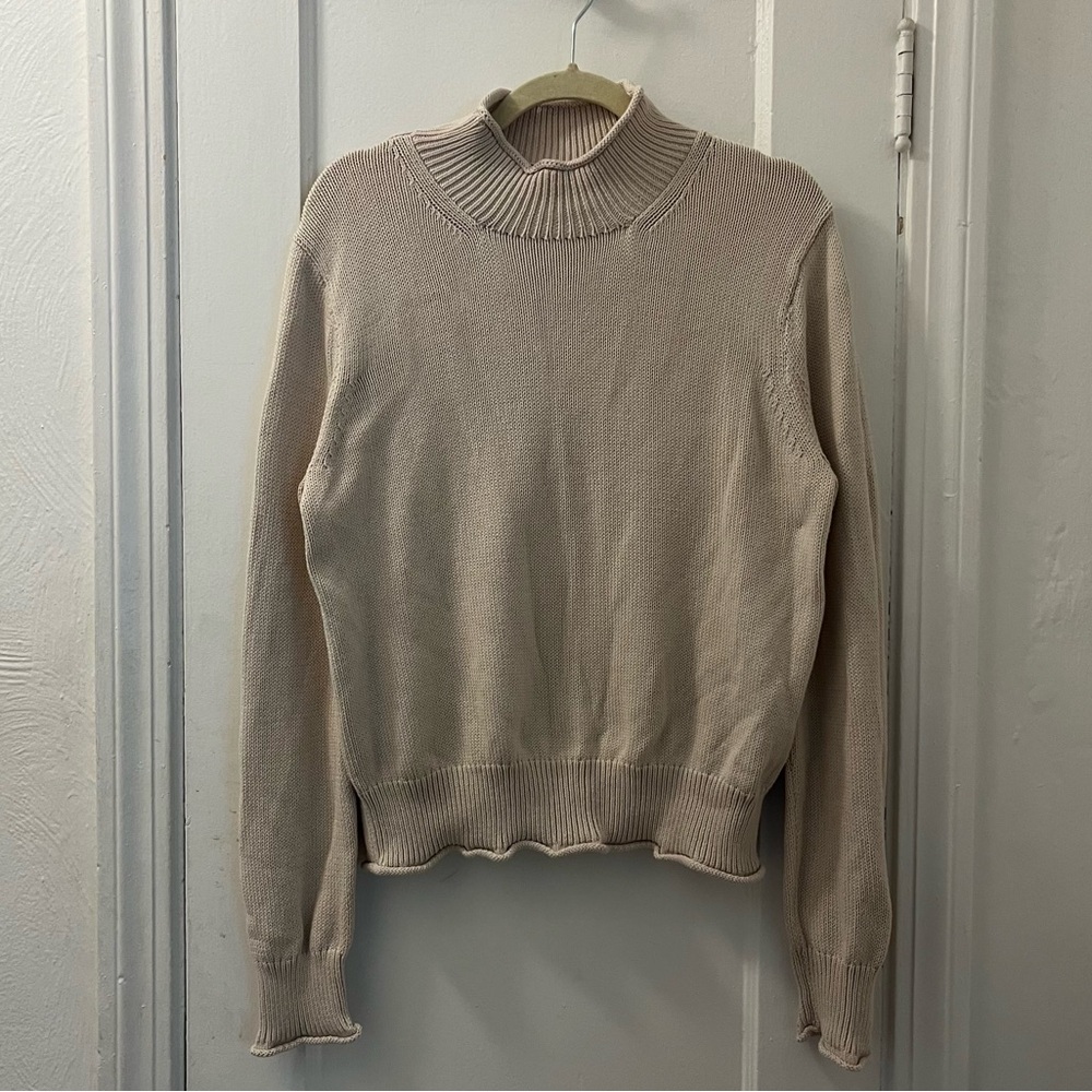 J. Crew New heritage Rollneck™ sweater, Pale Bone | size large - Picture 2 of 4